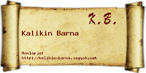 Kalikin Barna névjegykártya